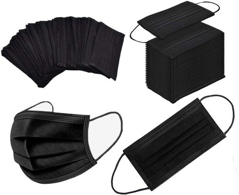 175x95mm Disposable Medical Face Mask , Disposable Black Surgical Mask