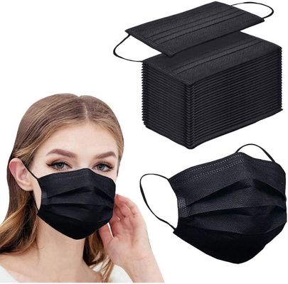 175x95mm Disposable Medical Face Mask , Disposable Black Surgical Mask