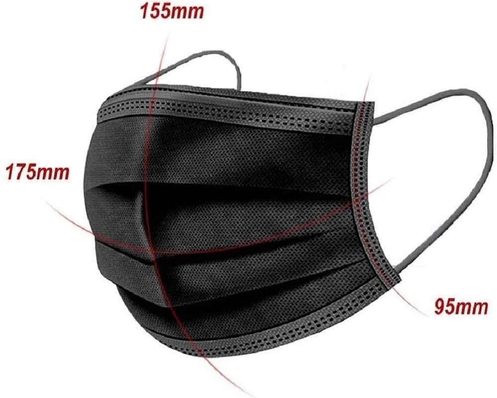175x95mm Disposable Medical Face Mask , Disposable Black Surgical Mask
